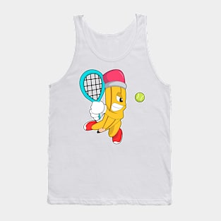 Pencil at Tennis with Tennis racket Tank Top